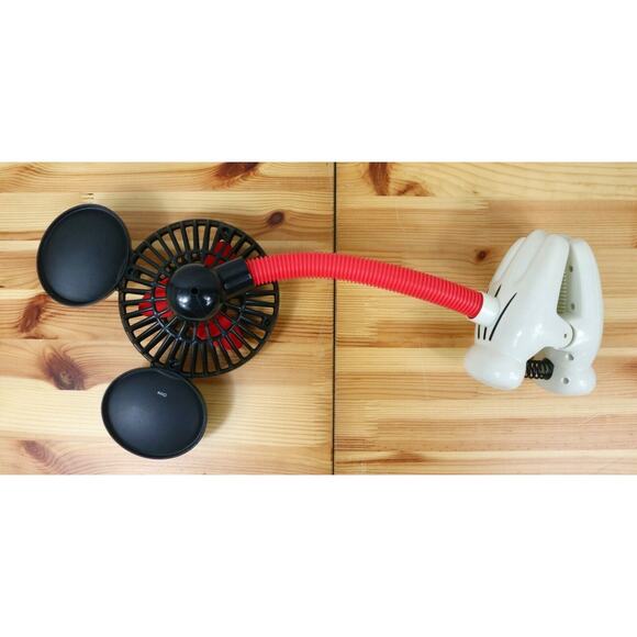 Disney Mickey Mouse Ears Flexible Portable Fan Desktop Clip-On 17" Battery - Picture 2 of 4